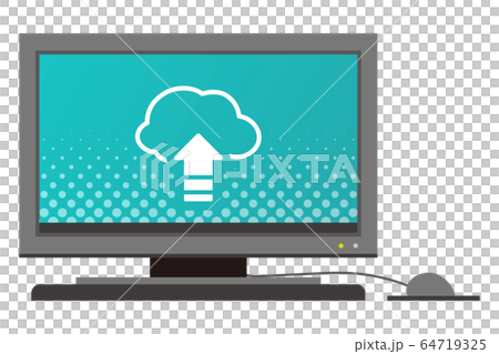 デスクトップパソコンのクラウド画面 64719325