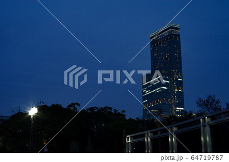 大阪・天王寺公園内から見えるあべのハルカス 64719787