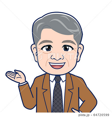 スーツ姿の年配社員 64720599