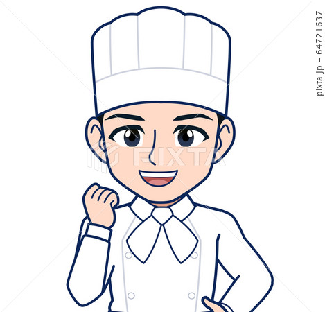 男性パティシエのイラストのイラスト素材