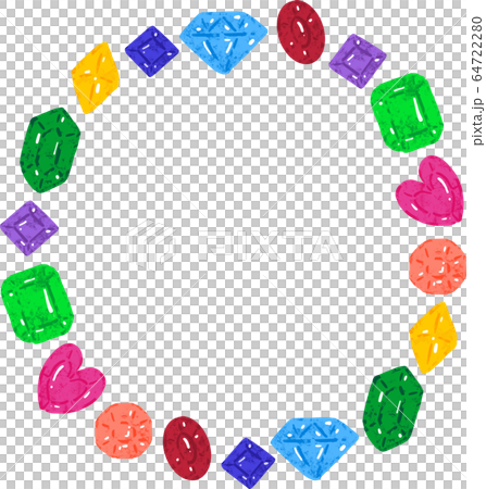 クレヨン画風の宝石丸フレーム のイラスト素材 クレヨン画風の宝石丸フレーム のイラスト素材