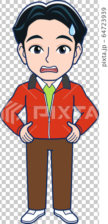 赤い上着を着た若者 64723939