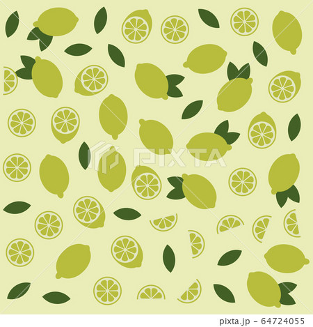 Lemon or lime citrus vector fun seamless pattern 64724055