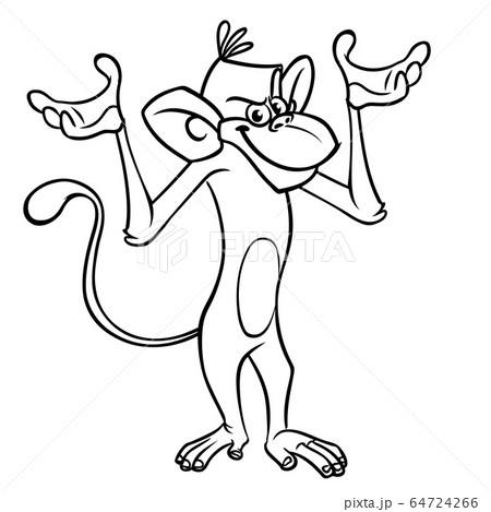 Cute cartoon monkey chimpanzee. Vector Cute cartoon monkey chimpanzee. Vector 64724266