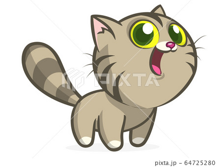 Funny Cartoon Cat Vector Illustrationのイラスト素材