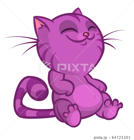 Funny Cartoon Cat Vector Illustrationのイラスト素材