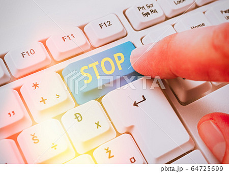 Handwriting text Stop. Concept meaning Come to an 64725699