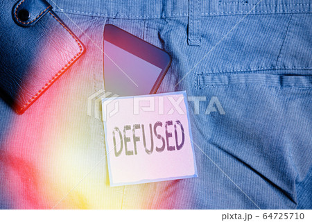 Conceptual hand writing showing Defused. Business 64725710