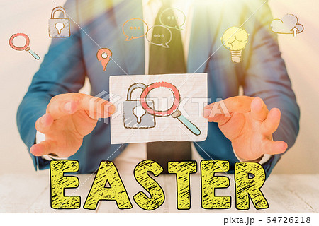 Handwriting text Easter. Concept meaning the most 64726218