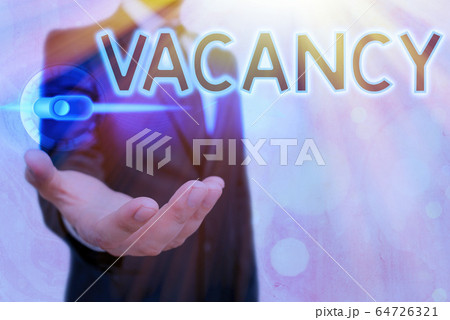 Text sign showing Vacancy. Conceptual photo Text sign showing Vacancy. Conceptual photo 64726321