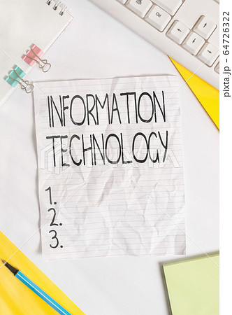 Writing note showing Information Technology Writing note showing Information Technology 64726322