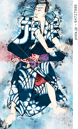 浮世絵　歌舞伎役者　その47　水彩 64727986