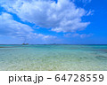 沖縄県 美ら海水族館近くの浜からの眺め 64728559