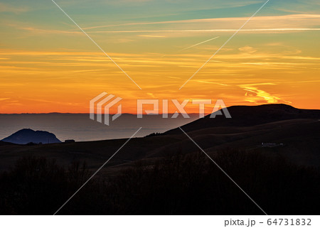 Lessinia plateau and Padan plain at sunset - Veneto Italy 64731832