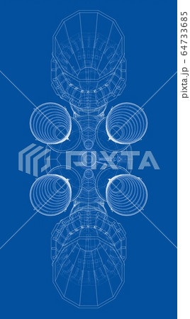 Space rocket concept outline. Vector 64733685
