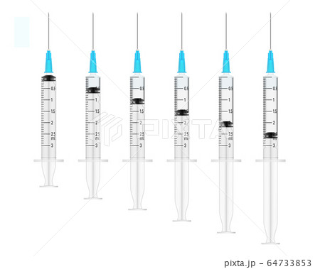 Set Of Realistic Medical Disposable Syringes Withのイラスト素材