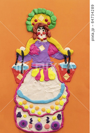 Children plasticine crafts of Dymkovo toy view Children plasticine crafts of Dymkovo toy view 64734289