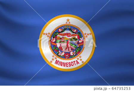 Waving flag of Minnesota. Vector illustration Waving flag of Minnesota. Vector illustration 64735253