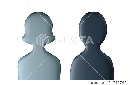 3d illustration of man and woman symbol image isolated on white 3d illustration of man and woman symbol image isolated on white 64735745