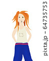teenager red hair girl in casual clothes drawing isolated on white 64735753