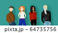 teenager boy and girls drawing on blue wall 64735756