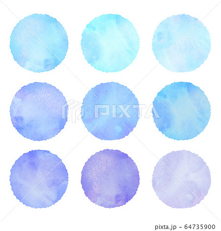 水彩風 円 セット (青) 64735900