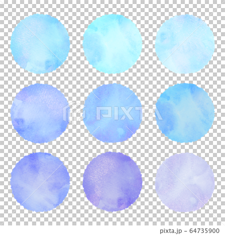 水彩風 円 セット (青) 64735900
