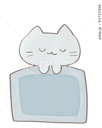布団で寝る猫 イラストのイラスト素材