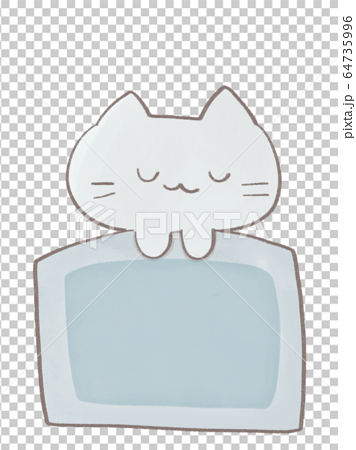 布団で寝る猫 イラストのイラスト素材