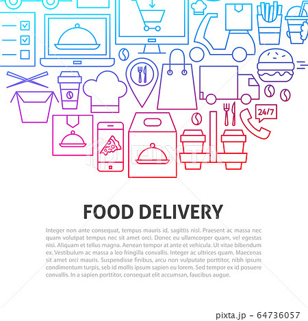 Food Delivery Line Concept Food Delivery Line Concept 64736057