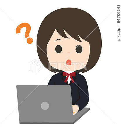 学生　女子　パソコン　疑問 64736143