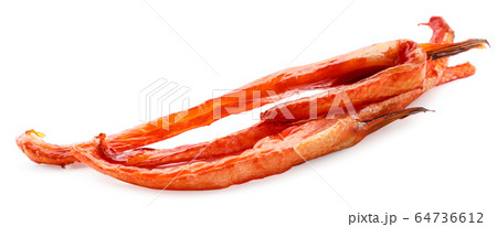 Smoked salmon belly on a white background 64736612