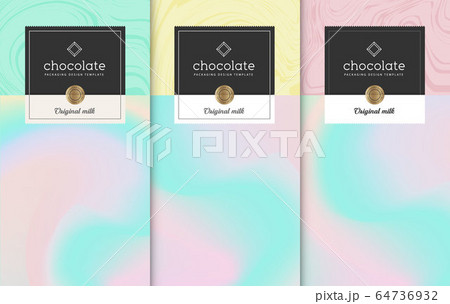 Chocolate bar packaging set. Trendy luxury product branding template with label pattern for packaging. Vector design. Chocolate bar packaging set. Trendy luxury product branding template with label pattern for packaging. Vector design. 64736932