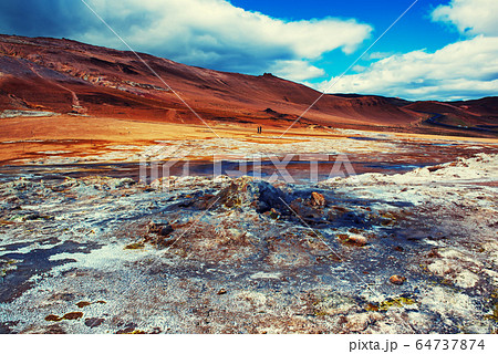 Geothermal area Hverir, Iceland. 64737874