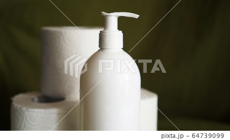 Sanitizer, hand sanitizer, against coronavirus. Toilet paper. Coronavirus Sanitizer, hand sanitizer, against coronavirus. Toilet paper. Coronavirus 64739099