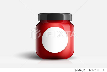 Jam jar glass isolated on white background. Jam jar glass isolated on white background. 64740004