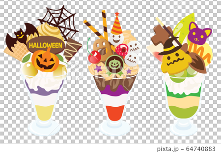 ハロウィーンのパフェのセット 64740883