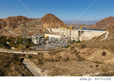 hydroelectric power station on Naryn river 64741209