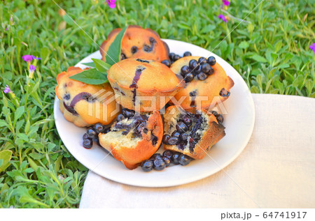Muffins with blueberries 64741917