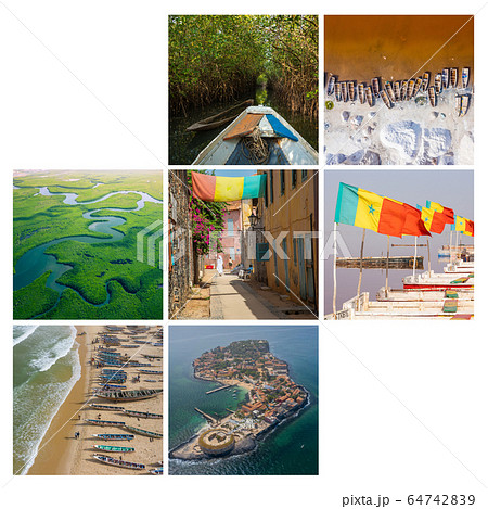 Collage of popular tourist destinations in 64742839