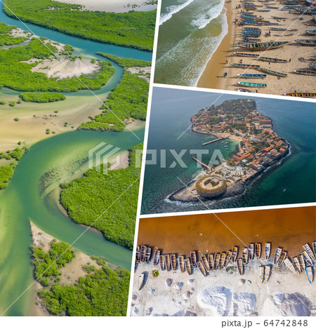 Collage of popular tourist destinations in 64742848