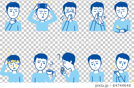 New Coronavirus Infection Symptom Set No Male Character 64744648