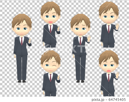 [OK NG] White male suit medium front 64745405