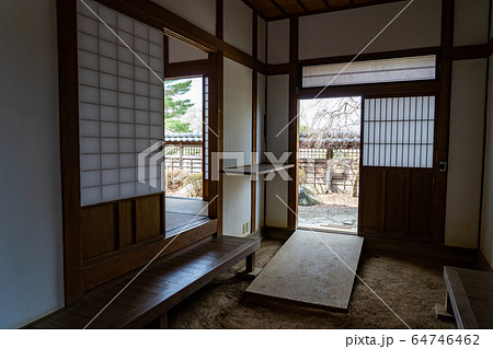 福島県二本松市 春の安達ヶ原ふるさと村 武家屋敷の写真素材