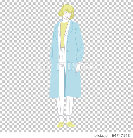 時尚的年輕女子(全身,春天,秋天) 時尚的年輕女子(全身,春天,秋天) 64747148