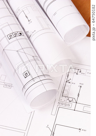 Rolls of electrical blueprints for engineer jobs 64750182