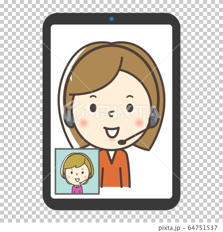 人物：女性 テレワーク リモートワーク 在宅 在宅勤務 オンライン リモート 会議 通話 64751537