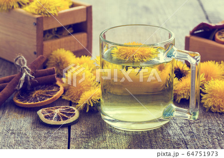 Cup of dandelion tea Cup of dandelion tea 64751973