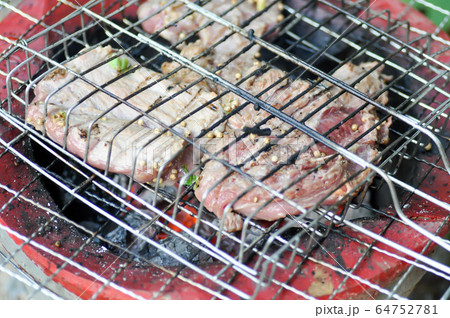 grilled beef and grilled pork on the stove grilled beef and grilled pork on the stove 64752781