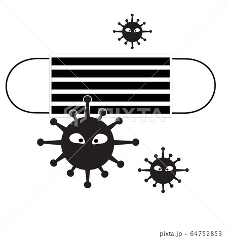 Medical mask icon on white background. flat style. multiple coronaviruses flying icon for your web site design, logo, app, UI. means of protection against viruses symbol.  mask and multiple viruses fl 64752853